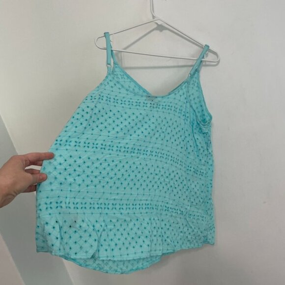 TORRID 2 Plus Size Sophie Eyelet Swing Cami Aqua Blue Sleeveless Tank Blouse 2X - Picture 14 of 16